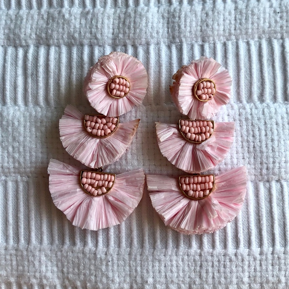 Blush Pink Fan Statement Earrings!